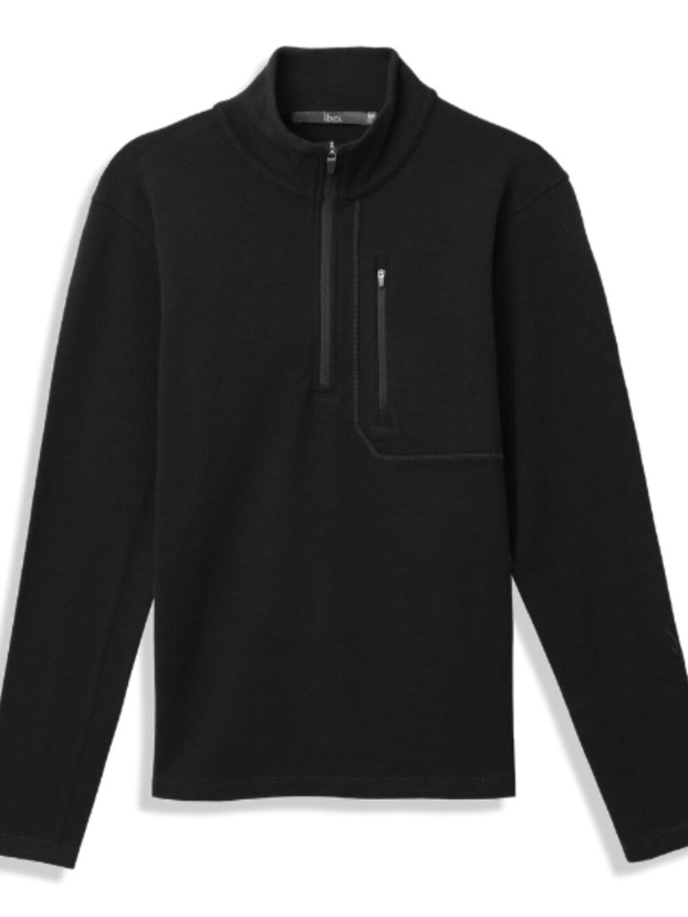 Ibex Shak 1/4 Zip Outer Layer Merino Wool Business Casual Black Men's Medium